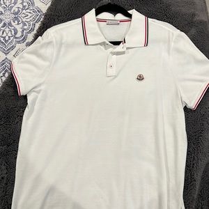 Moncler Mens White Polo Shirt